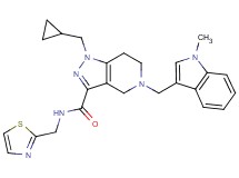 1-(cyclopropylmethyl)-5-[(1-methyl-1H-indol-3-yl)methyl]-N-(1,3-thiazol-2-ylmethyl)-4,5,6,7-tetrahydro-1H-pyrazolo[4,3-c]pyridine-3-carboxamide