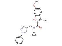 N-cyclopropyl-6-methoxy-3-methyl-N-[(1-phenyl-1H-pyrazol-4-yl)methyl]-1-benzofuran-2-carboxamide