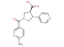 (3S*,4R*)-1-[(6-methylpyridin-3-yl)carbonyl]-4-pyridin-4-ylpyrrolidine-3-carboxylic acid