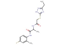 2-({[(3-ethyl-1H-1,2,4-triazol-5-yl)thio]acetyl}amino)-N-(4-fluoro-2-methylphenyl)propanamide
