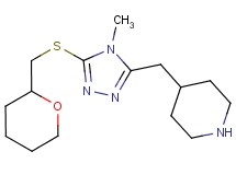 4-({4-methyl-5-[(tetrahydro-2H-pyran-2-ylmethyl)thio]-4H-1,2,4-triazol-3-yl}methyl)piperidine