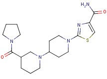 2-[3-(pyrrolidin-1-ylcarbonyl)-1,4'-bipiperidin-1'-yl]-1,3-thiazole-4-carboxamide
