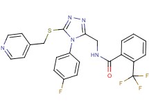 N-({4-(4-fluorophenyl)-5-[(4-pyridinylmethyl)thio]-4H-1,2,4-triazol-3-yl}methyl)-2-(trifluoromethyl)benzamide