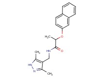 N-[(3,5-dimethyl-1H-pyrazol-4-yl)methyl]-2-(2-naphthyloxy)propanamide