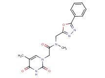 N-methyl-2-(5-methyl-2,4-dioxo-3,4-dihydropyrimidin-1(2H)-yl)-N-[(5-phenyl-1,3,4-oxadiazol-2-yl)methyl]acetamide