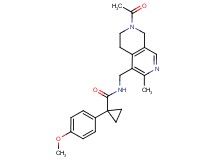 N-[(7-acetyl-3-methyl-5,6,7,8-tetrahydro-2,7-naphthyridin-4-yl)methyl]-1-(4-methoxyphenyl)cyclopropanecarboxamide