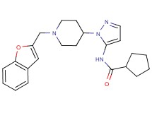 N-{1-[1-(1-benzofuran-2-ylmethyl)-4-piperidinyl]-1H-pyrazol-5-yl}cyclopentanecarboxamide
