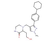 4-{[3-(4-cyclohexylphenyl)-1-methyl-1H-pyrazol-4-yl]methyl}-3-(2-hydroxyethyl)-2-piperazinone