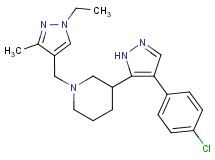 3-[4-(4-chlorophenyl)-1H-pyrazol-5-yl]-1-[(1-ethyl-3-methyl-1H-pyrazol-4-yl)methyl]piperidine