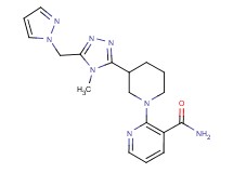 2-{3-[4-methyl-5-(1H-pyrazol-1-ylmethyl)-4H-1,2,4-triazol-3-yl]piperidin-1-yl}nicotinamide
