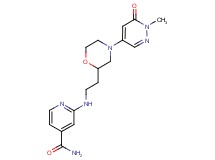 2-({2-[4-(1-methyl-6-oxo-1,6-dihydro-4-pyridazinyl)-2-morpholinyl]ethyl}amino)isonicotinamide