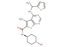 N-(trans-4-hydroxycyclohexyl)-5-methyl-4-{[1-(2-thienyl)ethyl]amino}thieno[2,3-d]pyrimidine-6-carboxamide