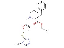 ethyl 3-benzyl-1-({5-[(4-methyl-4H-1,2,4-triazol-3-yl)thio]-2-furyl}methyl)-3-piperidinecarboxylate