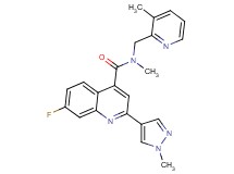 7-fluoro-N-methyl-2-(1-methyl-1H-pyrazol-4-yl)-N-[(3-methylpyridin-2-yl)methyl]quinoline-4-carboxamide