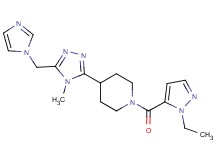 1-[(1-ethyl-1H-pyrazol-5-yl)carbonyl]-4-[5-(1H-imidazol-1-ylmethyl)-4-methyl-4H-1,2,4-triazol-3-yl]piperidine