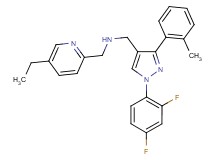 1-[1-(2,4-difluorophenyl)-3-(2-methylphenyl)-1H-pyrazol-4-yl]-N-[(5-ethyl-2-pyridinyl)methyl]methanamine