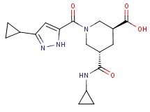 (3S*,5S*)-5-[(cyclopropylamino)carbonyl]-1-[(3-cyclopropyl-1H-pyrazol-5-yl)carbonyl]-3-piperidinecarboxylic acid