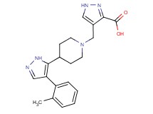4-({4-[4-(2-methylphenyl)-1H-pyrazol-5-yl]piperidin-1-yl}methyl)-1H-pyrazole-3-carboxylic acid