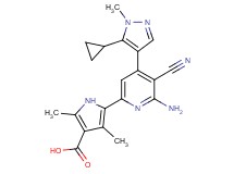 5-[6-amino-5-cyano-4-(5-cyclopropyl-1-methyl-1H-pyrazol-4-yl)pyridin-2-yl]-2,4-dimethyl-1H-pyrrole-3-carboxylic acid