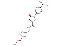 1-(4-isopropylphenyl)-N-{[5-(methoxymethyl)-1H-pyrazol-3-yl]methyl}-5-oxo-3-pyrrolidinecarboxamide