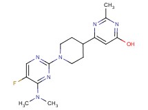6-{1-[4-(dimethylamino)-5-fluoro-2-pyrimidinyl]-4-piperidinyl}-2-methyl-4-pyrimidinol