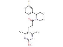 5-{3-[2-(3-fluorophenyl)-1-piperidinyl]-3-oxopropyl}-4,6-dimethyl-2-pyrimidinol