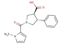 (3S*,4R*)-1-[(1-methyl-1H-pyrrol-2-yl)carbonyl]-4-phenylpyrrolidine-3-carboxylic acid