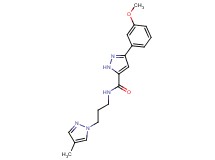 3-(3-methoxyphenyl)-N-[3-(4-methyl-1H-pyrazol-1-yl)propyl]-1H-pyrazole-5-carboxamide