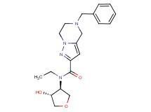 5-benzyl-N-ethyl-N-[(3S*,4R*)-4-hydroxytetrahydrofuran-3-yl]-4,5,6,7-tetrahydropyrazolo[1,5-a]pyrazine-2-carboxamide