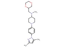 1-[4-(3,5-dimethyl-1H-pyrazol-1-yl)phenyl]-N-(1,4-dioxan-2-ylmethyl)-N-methyl-4-piperidinamine