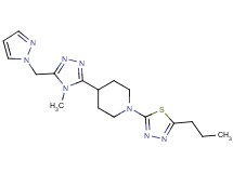4-[4-methyl-5-(1H-pyrazol-1-ylmethyl)-4H-1,2,4-triazol-3-yl]-1-(5-propyl-1,3,4-thiadiazol-2-yl)piperidine