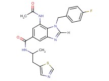 7-(acetylamino)-1-(4-fluorobenzyl)-N-[1-methyl-2-(1,3-thiazol-5-yl)ethyl]-1H-benzimidazole-5-carboxamide