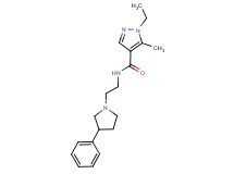 1-ethyl-5-methyl-N-[2-(3-phenylpyrrolidin-1-yl)ethyl]-1H-pyrazole-4-carboxamide