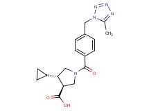 (3S*,4S*)-4-cyclopropyl-1-{4-[(5-methyl-1H-tetrazol-1-yl)methyl]benzoyl}pyrrolidine-3-carboxylic acid