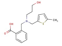 2-({(3-hydroxypropyl)[(5-methyl-2-thienyl)methyl]amino}methyl)benzoic acid