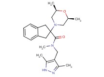 2-[(2R*,6S*)-2,6-dimethyl-4-morpholinyl]-N-[(3,5-dimethyl-1H-pyrazol-4-yl)methyl]-N-methyl-2-indanecarboxamide