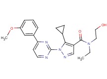 5-cyclopropyl-N-ethyl-N-(2-hydroxyethyl)-1-[4-(3-methoxyphenyl)-2-pyrimidinyl]-1H-pyrazole-4-carboxamide