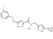 N-[(5-cyclopropyl-1H-pyrazol-3-yl)methyl]-5-[(3-fluorophenoxy)methyl]-N-methyl-1H-pyrazole-3-carboxamide
