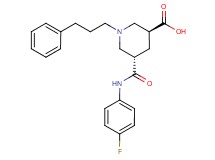 (3S*,5S*)-5-{[(4-fluorophenyl)amino]carbonyl}-1-(3-phenylpropyl)-3-piperidinecarboxylic acid
