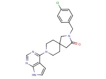 2-(4-chlorobenzyl)-8-(7H-pyrrolo[2,3-d]pyrimidin-4-yl)-2,8-diazaspiro[4.5]decan-3-one