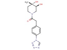 (3S*,4S*)-4-methyl-1-{[4-(1H-tetrazol-1-yl)phenyl]acetyl}piperidine-3,4-diol