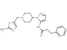 N-(1-{1-[(2-methyl-1,3-thiazol-5-yl)methyl]-4-piperidinyl}-1H-pyrazol-5-yl)-3-phenylpropanamide