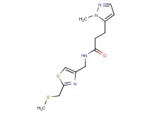 3-(1-methyl-1H-pyrazol-5-yl)-N-({2-[(methylthio)methyl]-1,3-thiazol-4-yl}methyl)propanamide