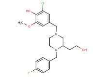 2-chloro-4-{[4-(4-fluorobenzyl)-3-(2-hydroxyethyl)-1-piperazinyl]methyl}-6-methoxyphenol