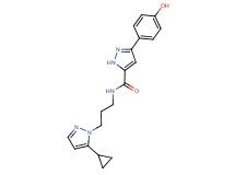 N-[3-(5-cyclopropyl-1H-pyrazol-1-yl)propyl]-3-(4-hydroxyphenyl)-1H-pyrazole-5-carboxamide