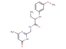 2-[(3-methoxyphenyl)amino]-N-[(4-methyl-6-oxo-1,6-dihydropyrimidin-2-yl)methyl]butanamide