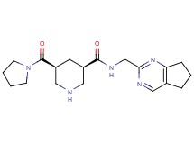 (3R*,5S*)-N-(6,7-dihydro-5H-cyclopenta[d]pyrimidin-2-ylmethyl)-5-(pyrrolidin-1-ylcarbonyl)piperidine-3-carboxamide