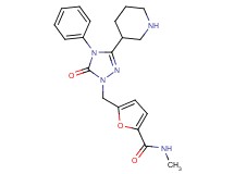 N-methyl-5-{[5-oxo-4-phenyl-3-(3-piperidinyl)-4,5-dihydro-1H-1,2,4-triazol-1-yl]methyl}-2-furamide hydrochloride