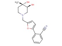 2-(5-{[(3S*,4S*)-3,4-dihydroxy-4-methylpiperidin-1-yl]methyl}-2-furyl)benzonitrile