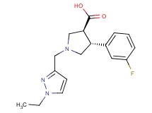 (3S*,4R*)-1-[(1-ethyl-1H-pyrazol-3-yl)methyl]-4-(3-fluorophenyl)pyrrolidine-3-carboxylic acid